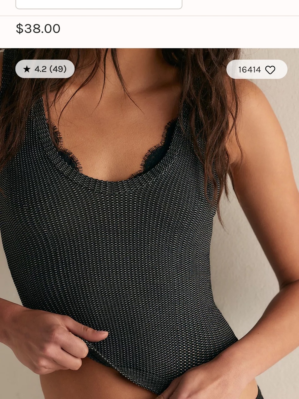 Free People Clean Slate Seamless Tank - Black